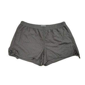 Madewell 1X Women's Shorts Green Pull On Casual Cotton Viscose Soft Twill